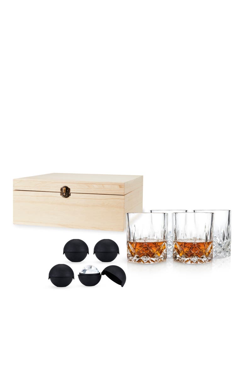 Viski Admiral 8-Piece Crystal Tumbler & Ice Sphere Box Set, Alternate, color, 