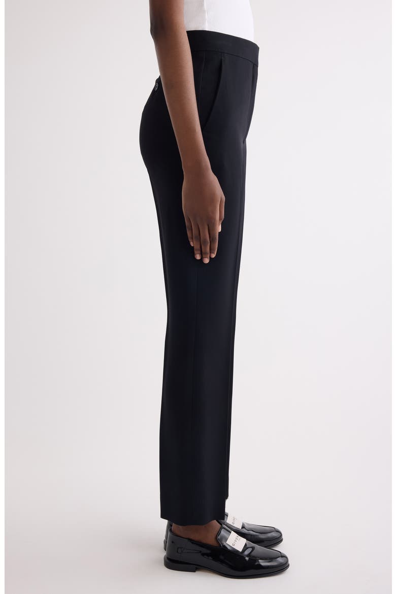 Slim Wool Ankle Pants, Alternate, color, BLACK