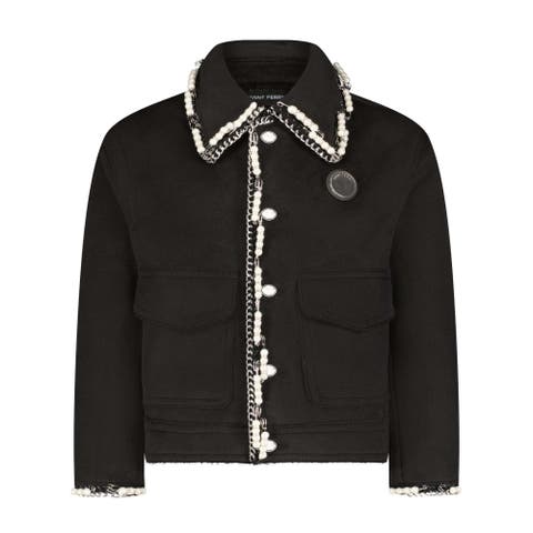 Stud And Pearls Embellished Jacket