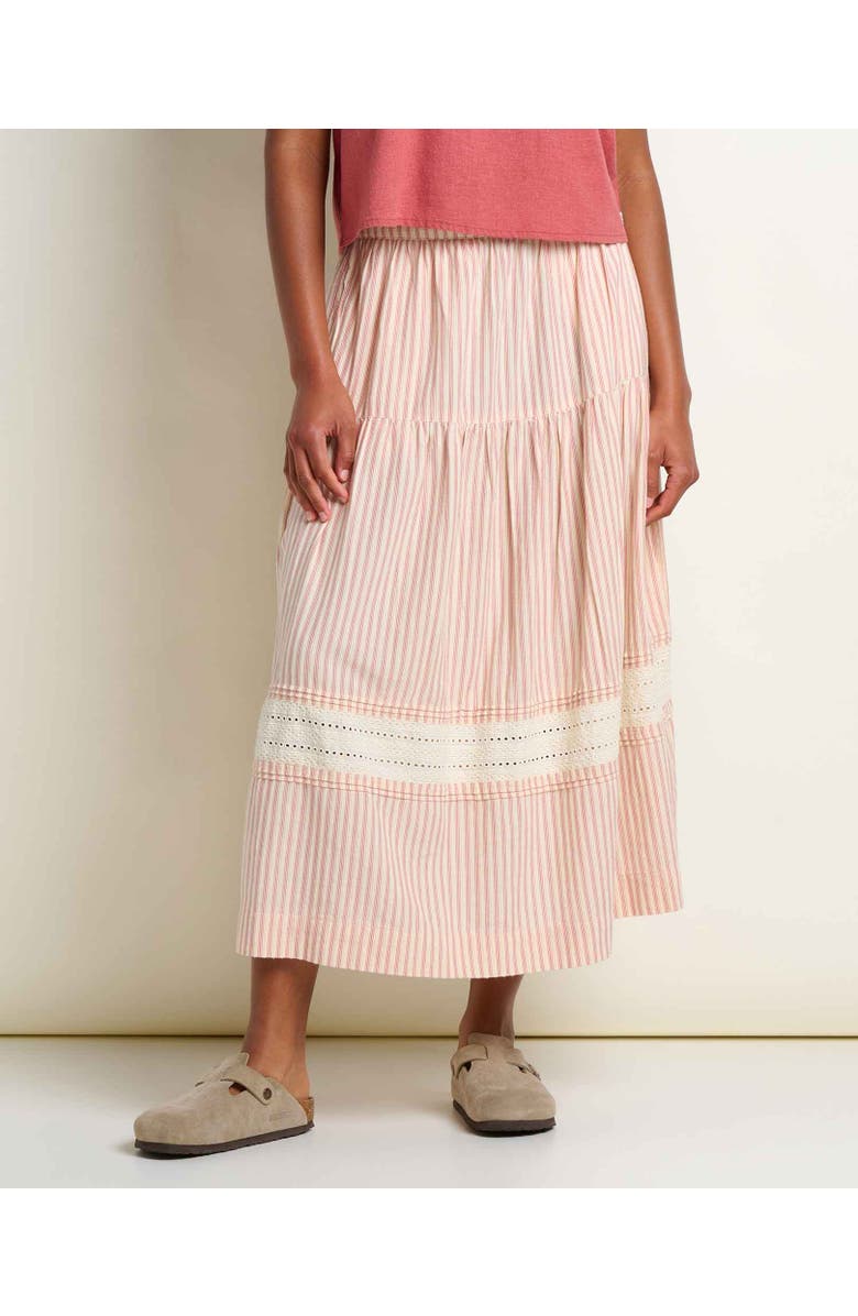Toad & Co Airscape Midi Skirt, Main, color, Dusty Cedar Stripe Dobby