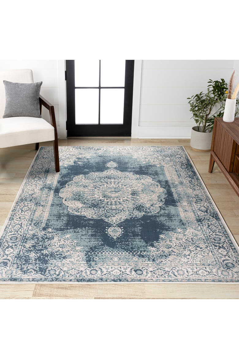Rosalia Cottage Medallion Area Rug, Alternate, color, Ivory/Blue
