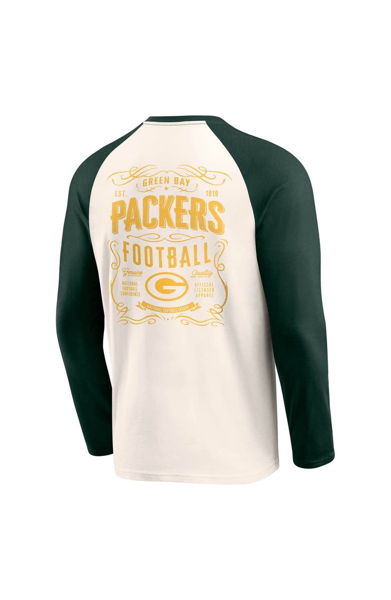 Darius Rucker Collection by Fanatics Men's Darius Rucker Collection by Fanatics Cream/Green Green Bay Packers Raglan Henley T-Shirt, Alternate, color, 