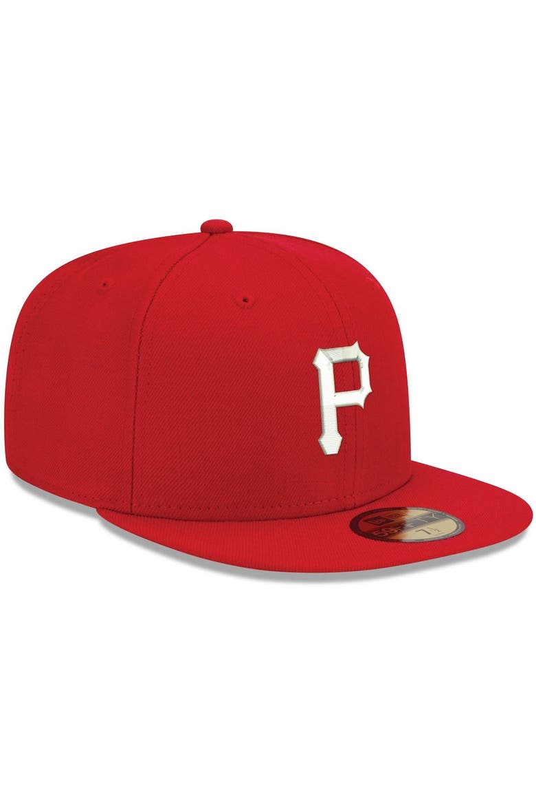 Men's New Era Red Pittsburgh Pirates White Logo 59FIFTY Fitted Hat, Alternate, color, Red