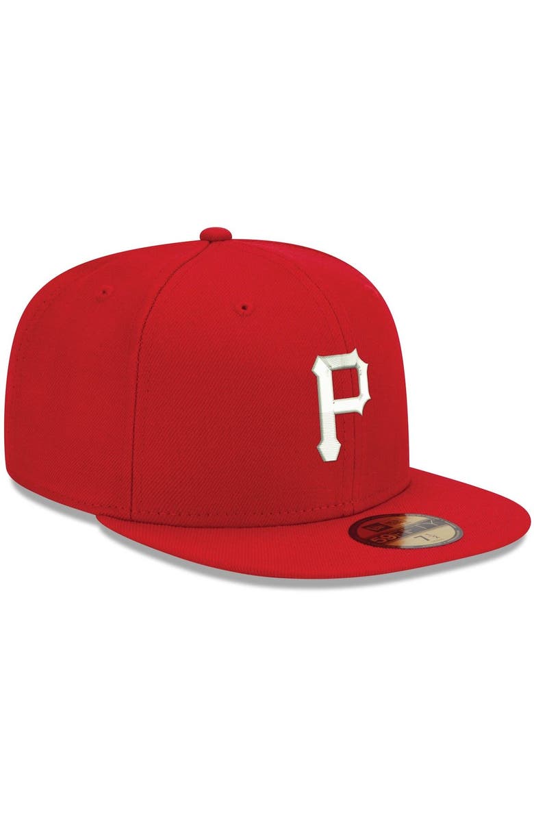 New Era Men's New Era Red Pittsburgh Pirates White Logo 59FIFTY Fitted Hat, Alternate, color, Red