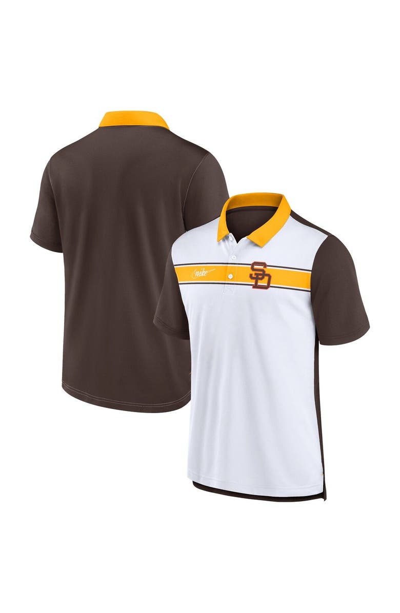 Nike Men's Nike  White/Brown San Diego Padres Rewind Stripe Polo, Main, color, 