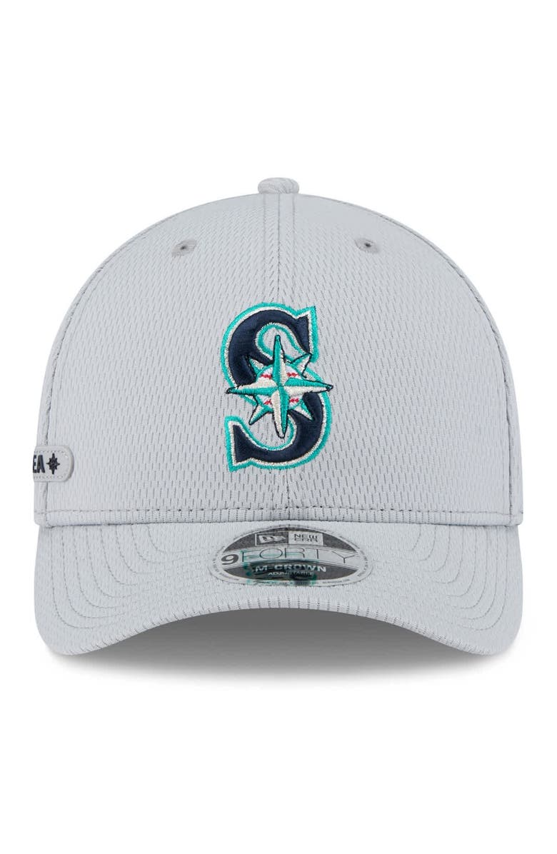 New Era Men's New Era Gray Seattle Mariners 2025 MLB Clubhouse 9FORTY M-Crown Adjustable Hat, Alternate, color,