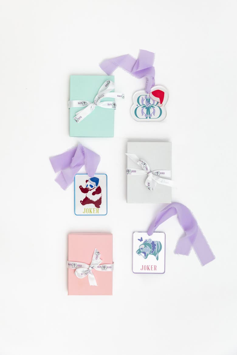 Lucite Mahjong Ornaments, Alternate, color, Clear / Multi