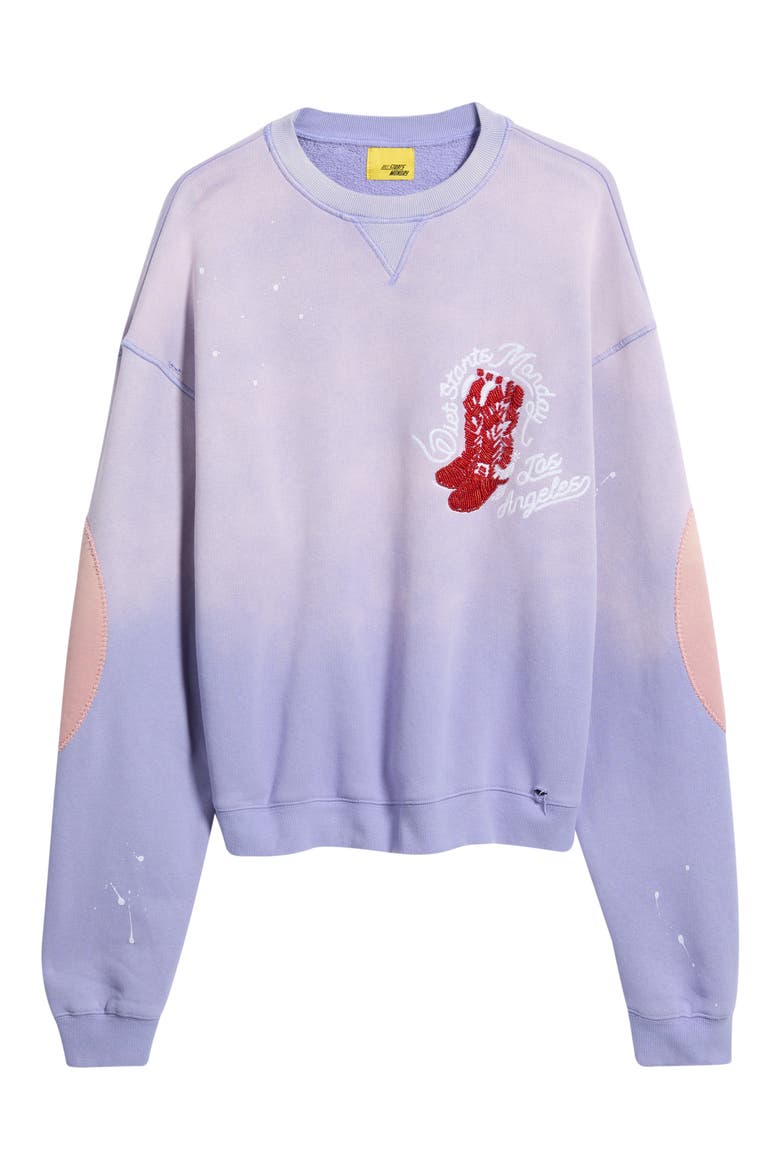 Beaded Cowboy Sweatshirt, Alternate, color, PURPLE