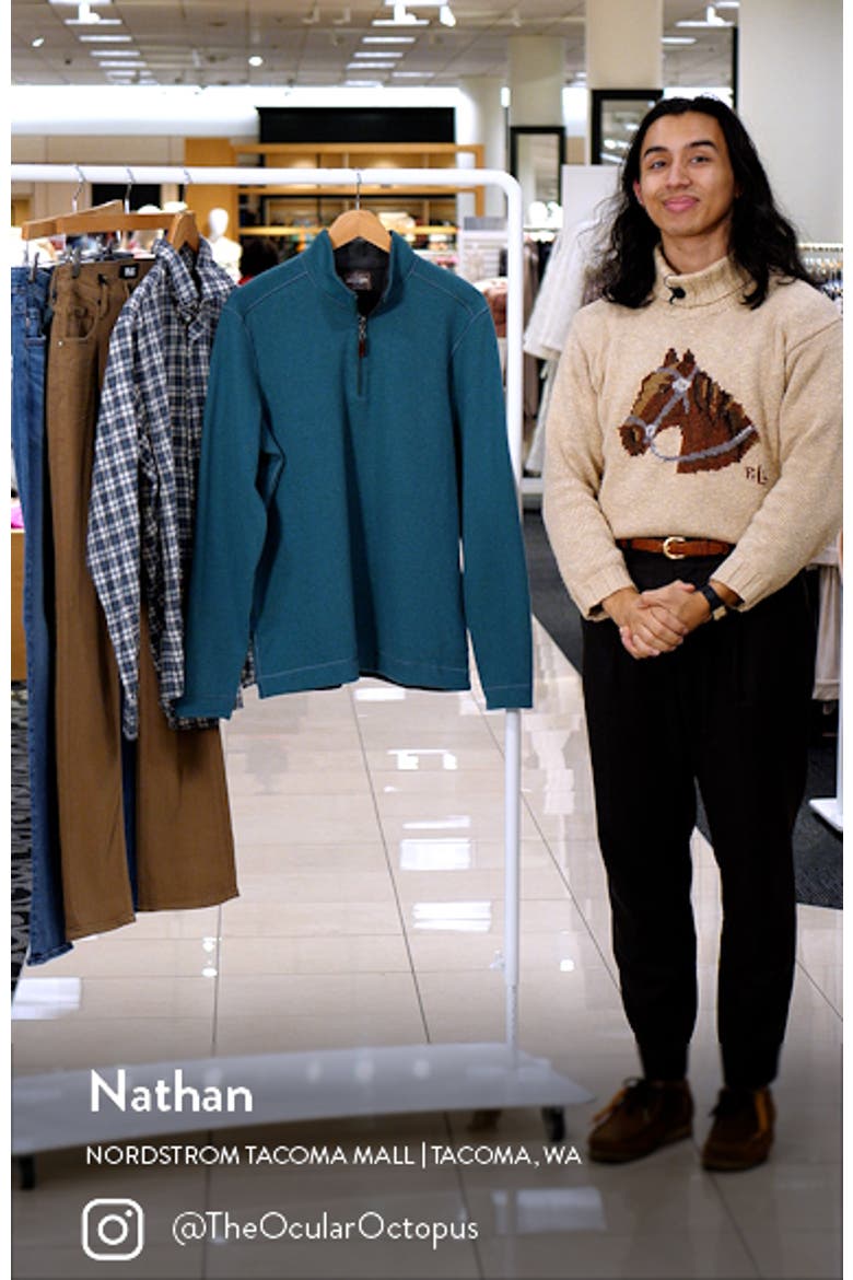 Reversible Cotton Blend Quarter Zip Pullover video