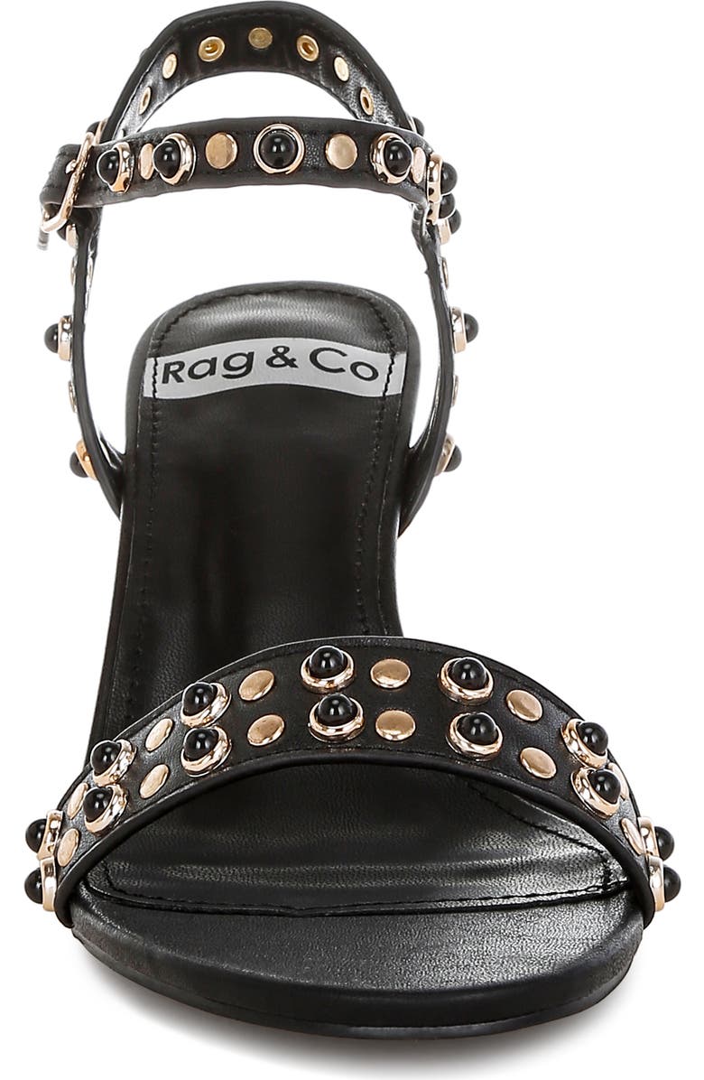 Rag & Co Nidara Studded Sandal, Alternate, color, Black