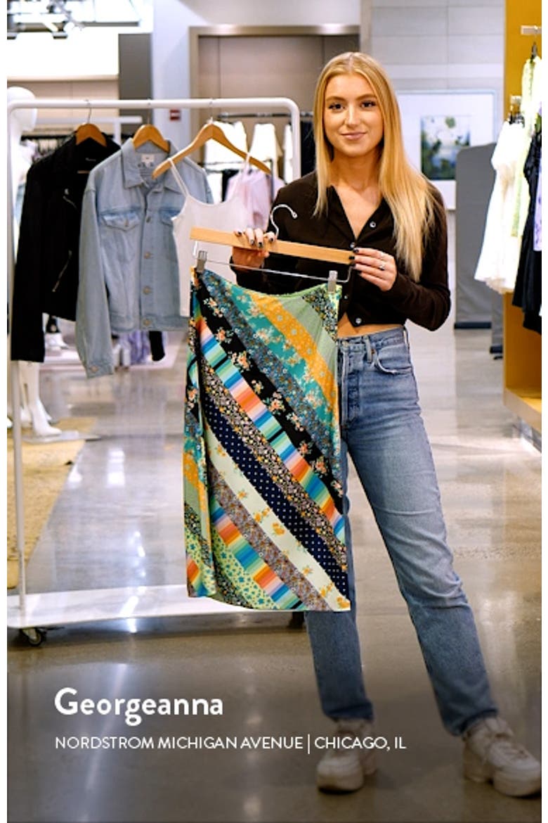 Mindy Patchwork Stripe Midi Skirt video