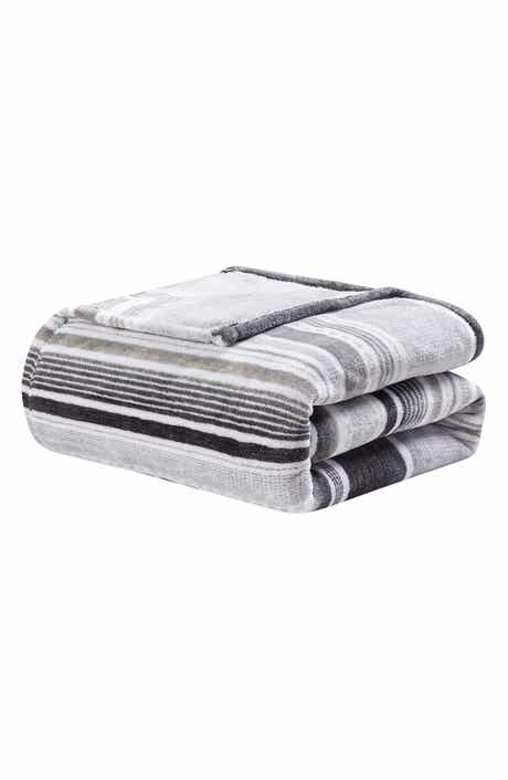 Luxury Home Stripe Fleece Throw Blanket