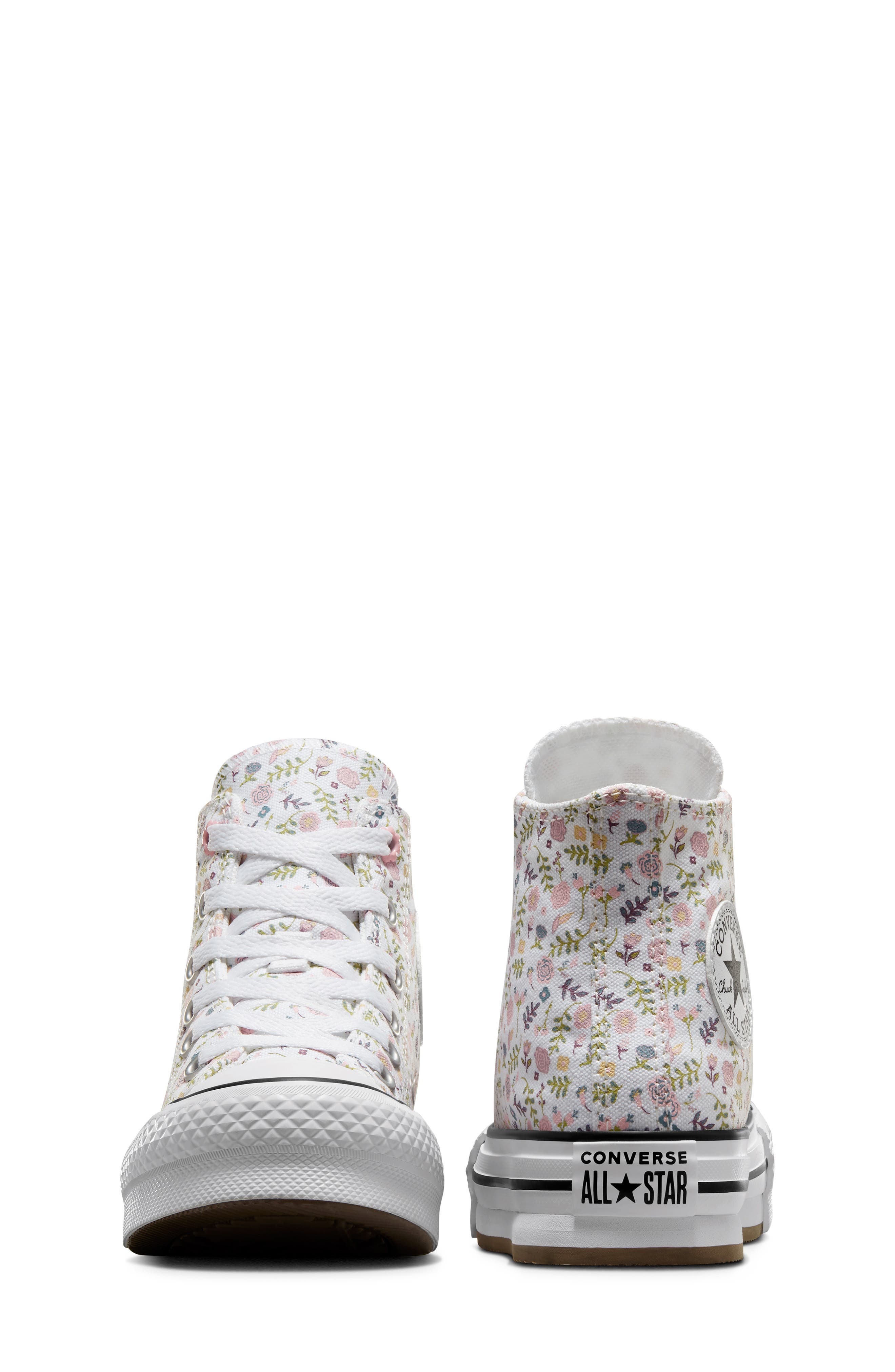 Converse Kids' Chuck Taylor<sup>®</sup> All Star<sup>®</sup> EVA Lift High Top Platform Sneaker, Alternate, color, White/Sunrise Pink
