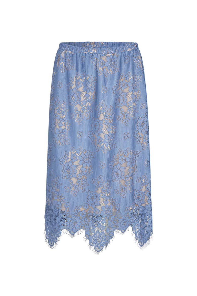 MaSarivelle Lace Overlay Midi Skirt, Alternate, color, Stonewash