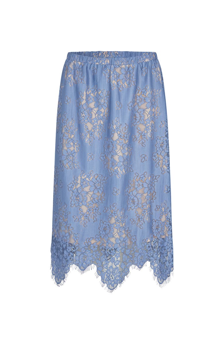 Masai Copenhagen MaSarivelle Lace Overlay Midi Skirt, Alternate, color, Stonewash