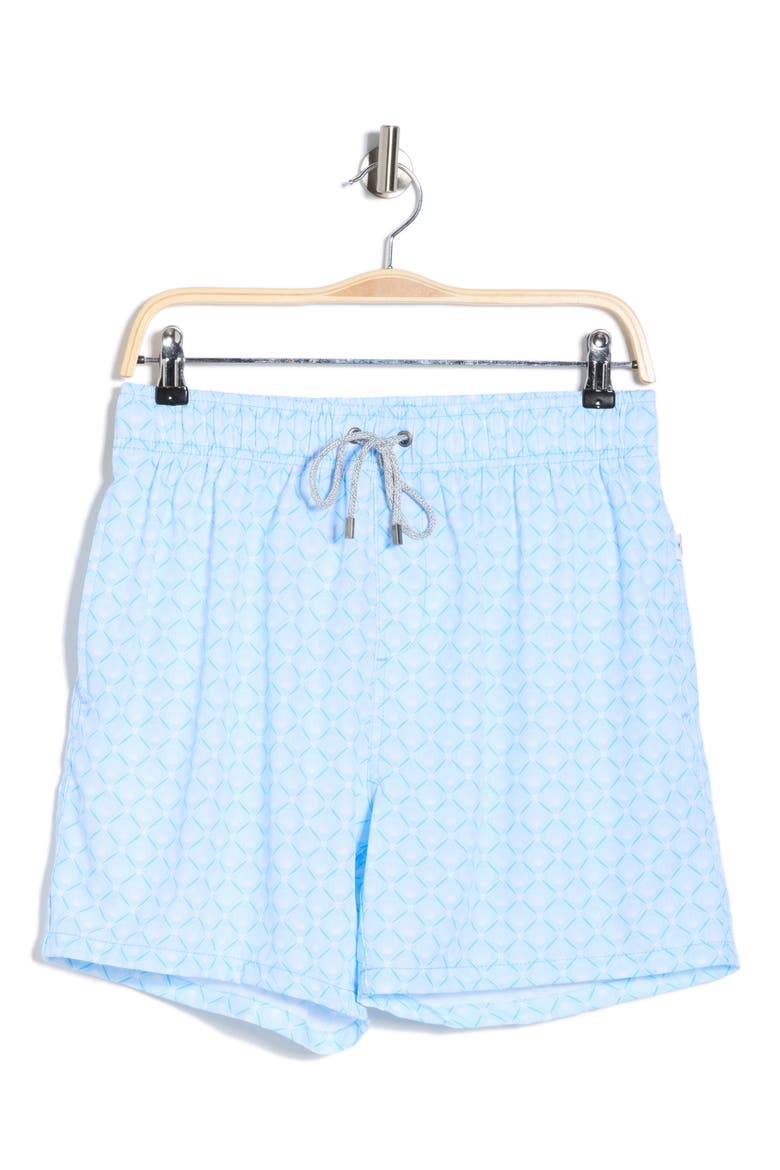 Printed Volley Swim Shorts, Alternate, color, BLUE
