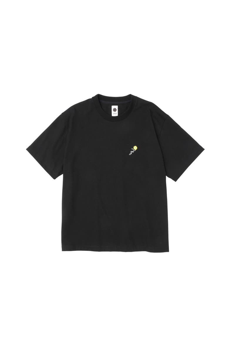 vowels Floral Embroidered Tee, Main, color, Black