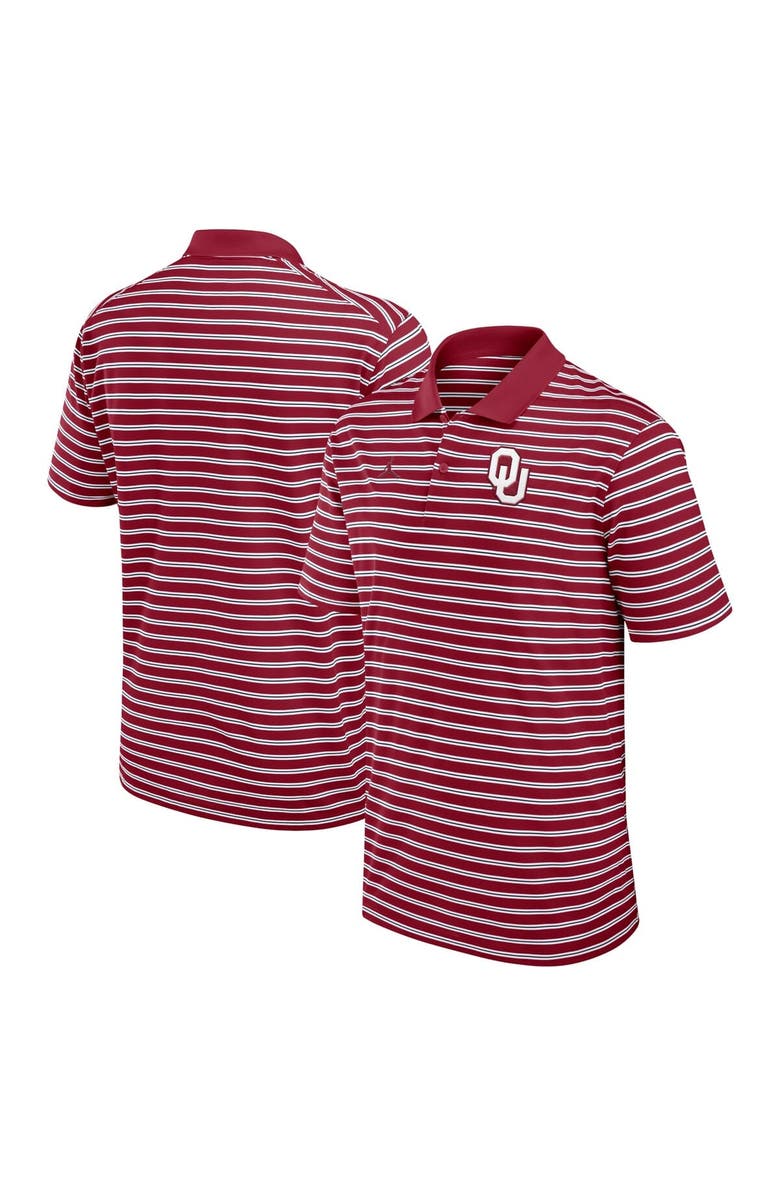 Jordan Brand Men's Jordan Brand Crimson/White Oklahoma Sooners Primetime Victory Striped Performance Polo, Main, color, Crimson