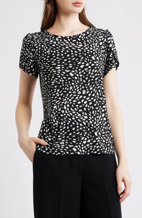 Floral Tulip Sleeve Top (Regular & Petite)