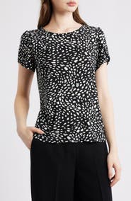 AK ANNE KLEIN Floral Tulip Sleeve Top