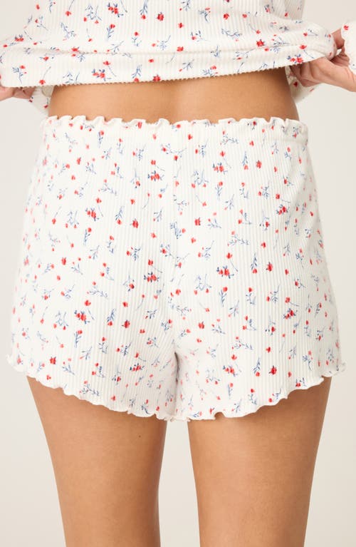 Pj Salvage La Rose Pajama Shorts In White