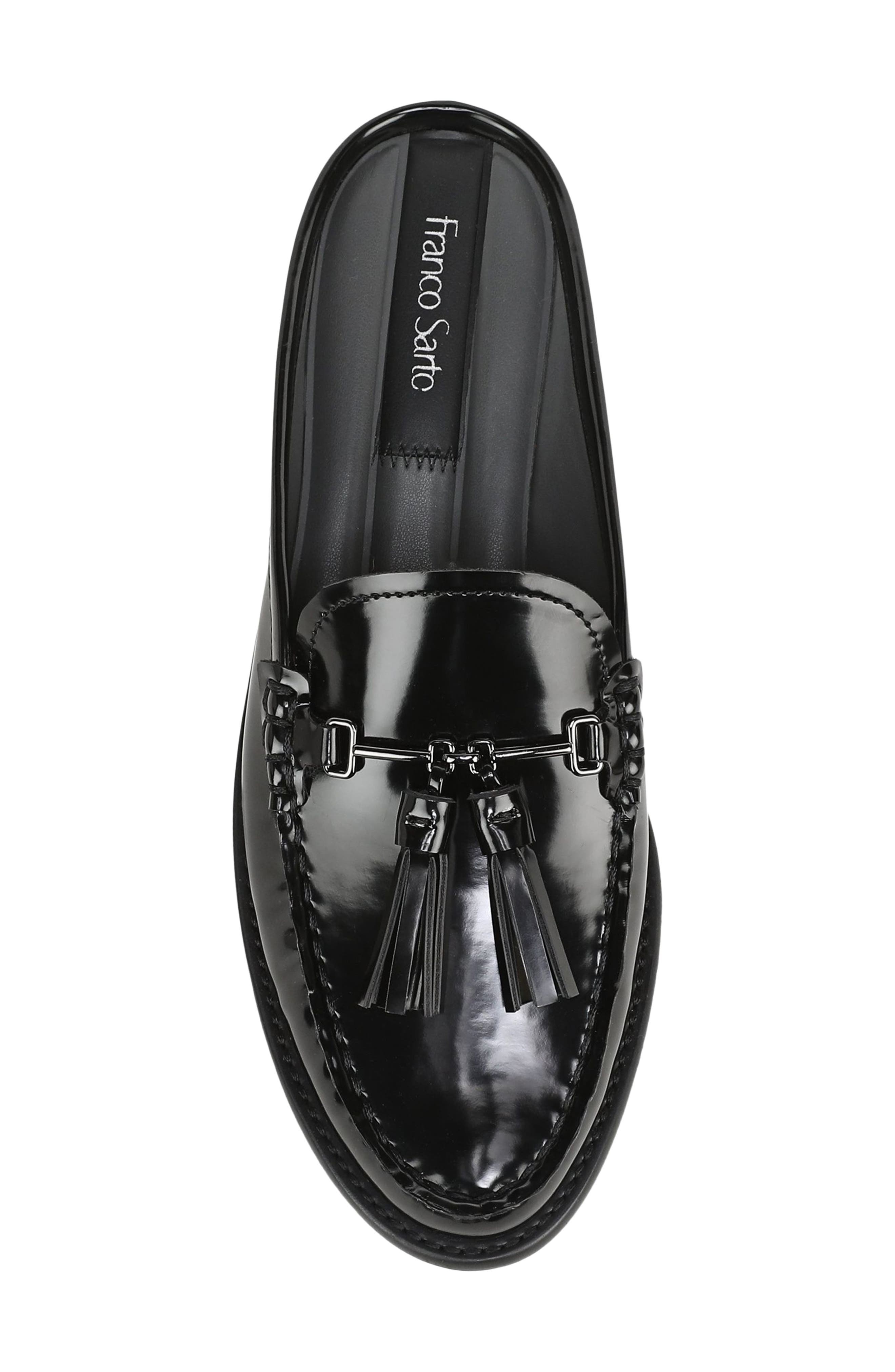 Callen Tassel Loafer Mule, Alternate, color, BLACK