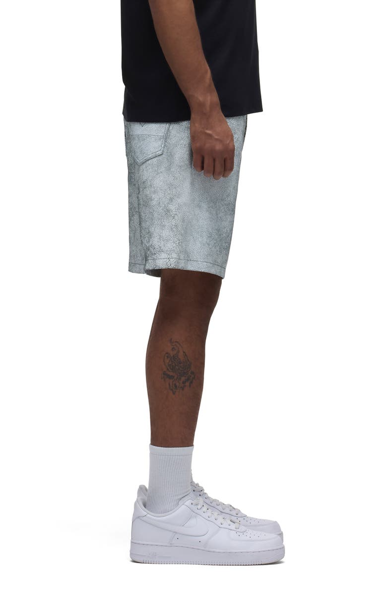 Hudson Jeans Clint Leather Five Pocket Shorts, Alternate, color, Cracked White