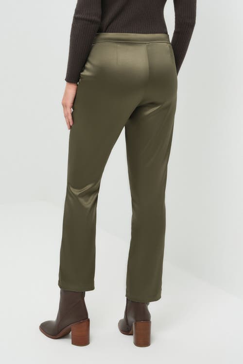 Anatomie Arden Satin Straight Leg Pant In Green