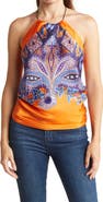 La Fiorentina Paisley Print Halter Blouse