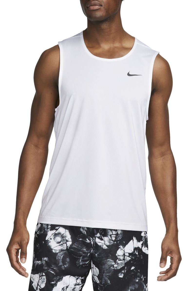 Nike Dri-FIT Ready Tank, Main, color, White/Black