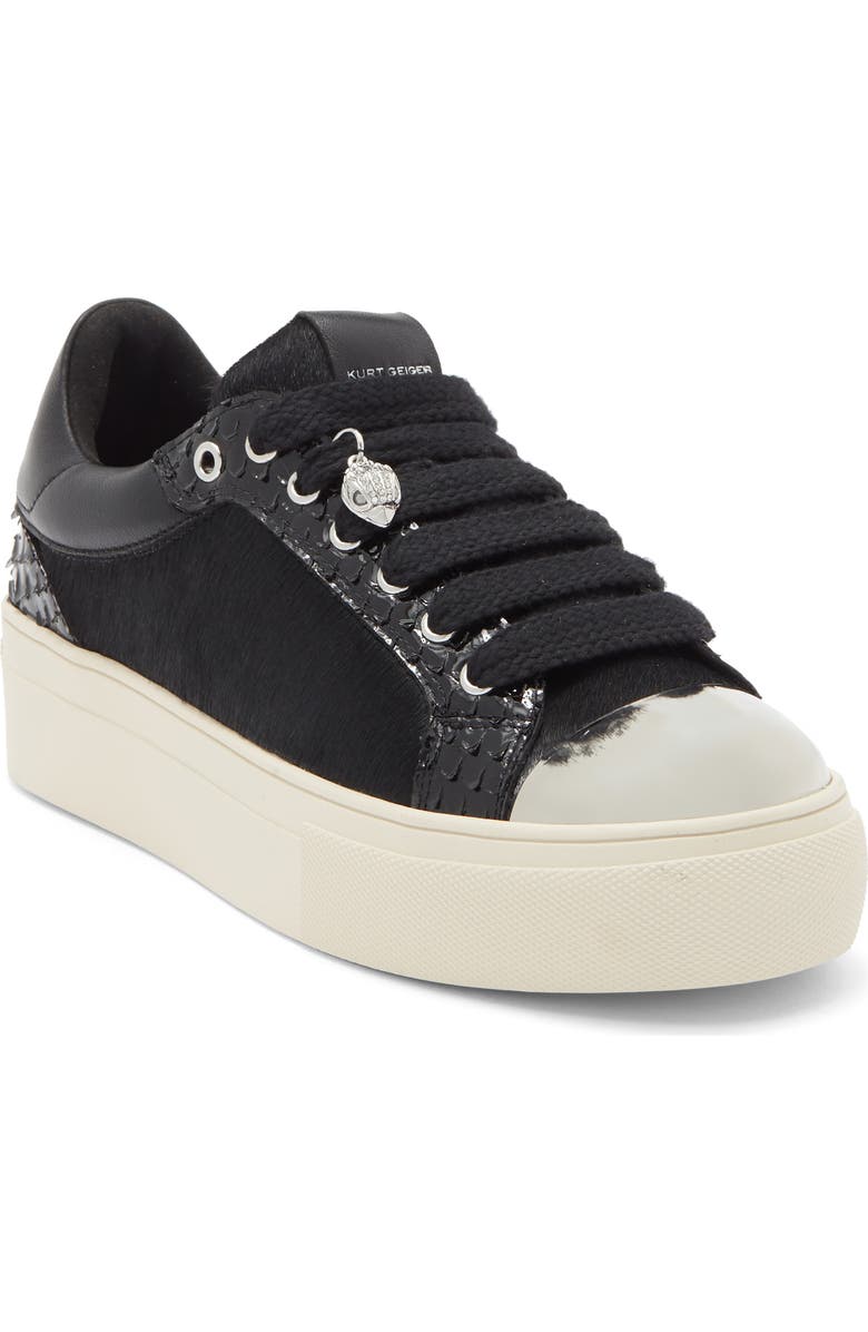 KG Kurt Geiger Lana Genuine Calf Hair Sneaker, Main, color, Black