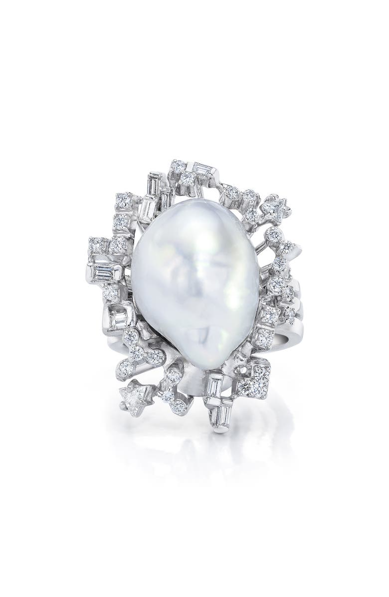 Mindi Mond South Sea Baroque Pearl & Diamond Ring, Main, color, 
