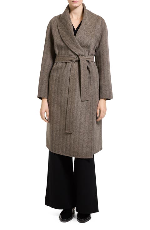Shawl Collar Wool and Recycled Cashmere Coat