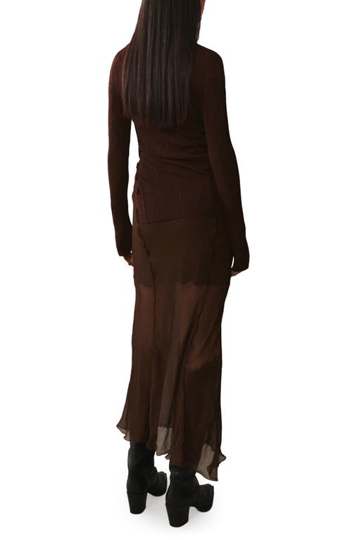 Mango Semitransparent Rib Sweater In Chocolate