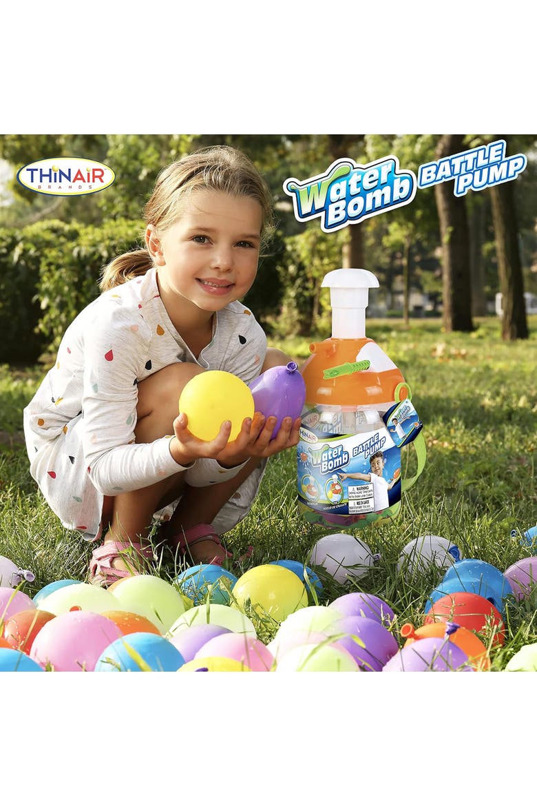 Water Bomb Battle Pump, 300 Balloons and Inflator with Tying Tool, Alternate, color, Multicolored