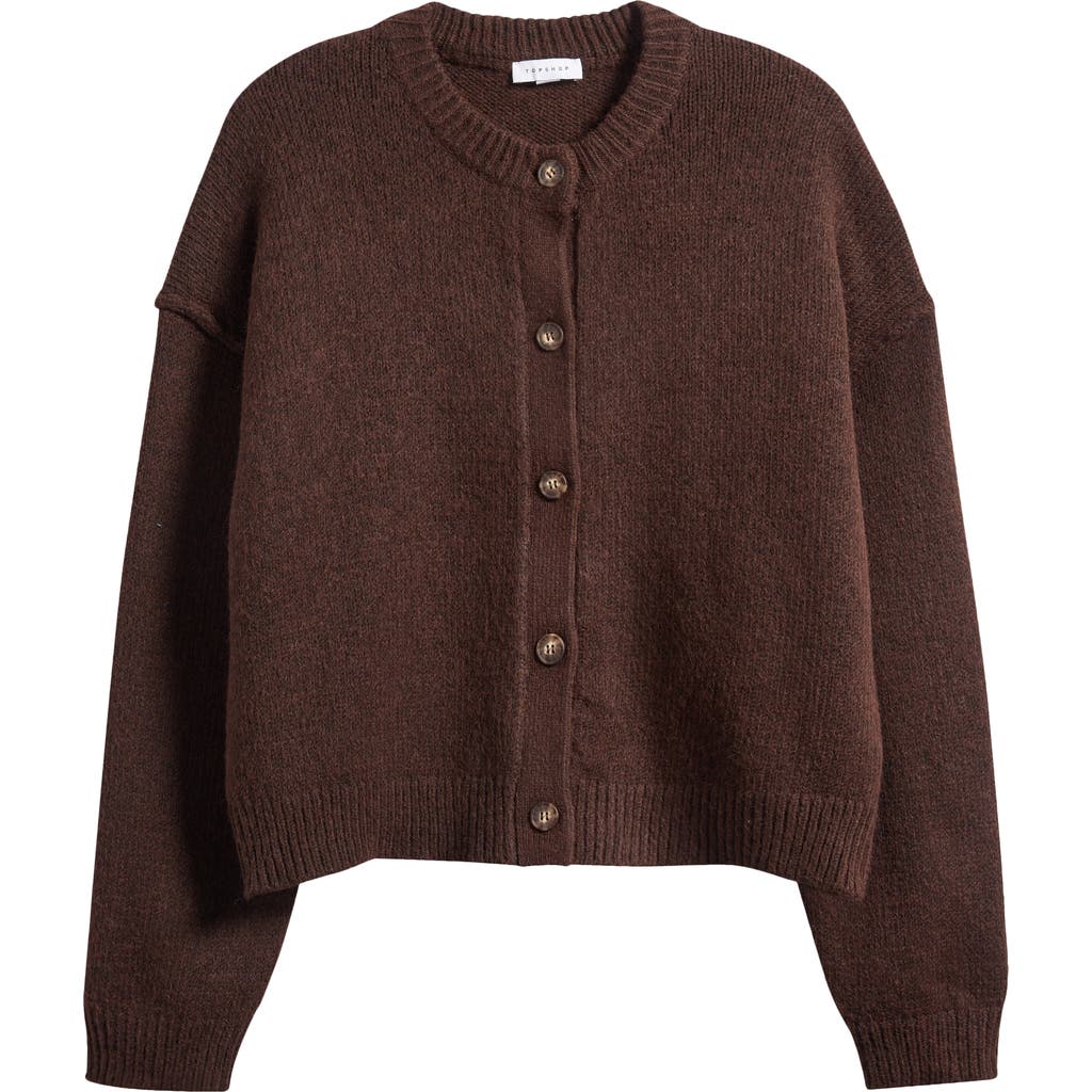 Topshop Exposed Seam Cardigan In Black