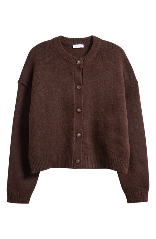 Topshop Exposed Seam Relaxed Fit Cardigan In Brown