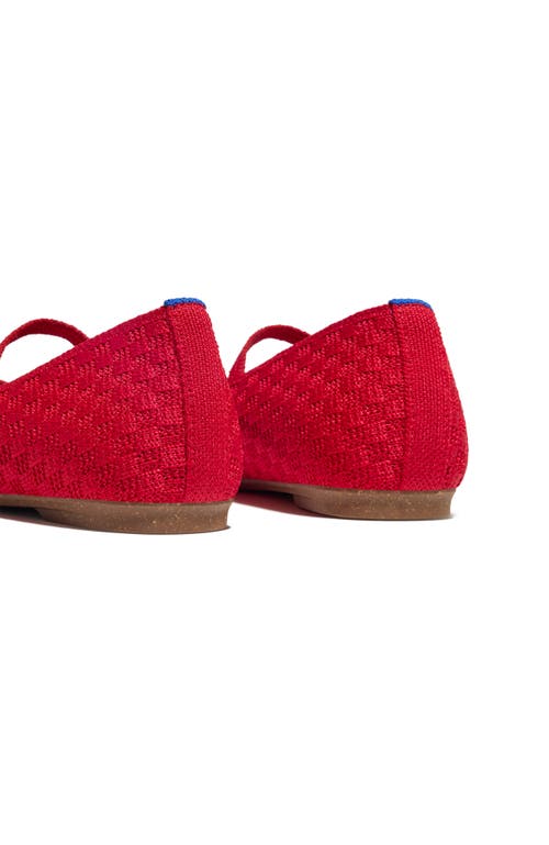 Rothys Rothy's The Max Square Mary Jane In Red Crisp Basketweave