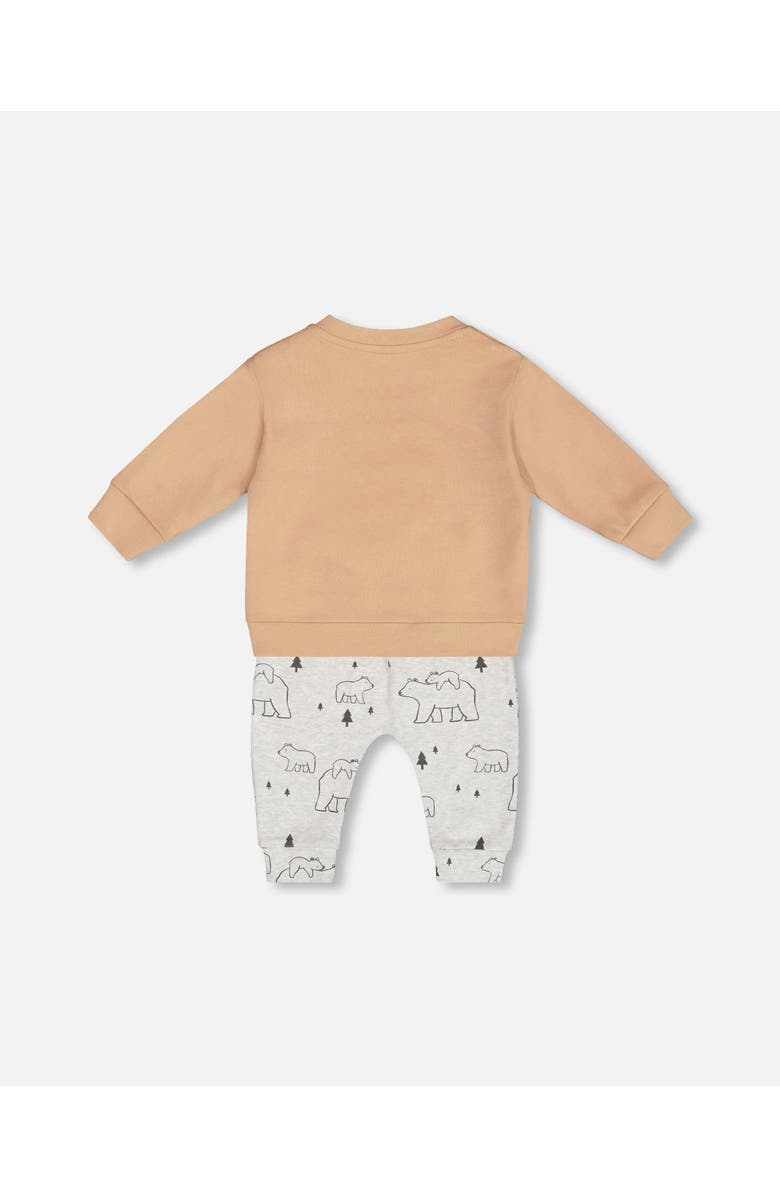Deux par Deux Baby Boy's Organic Cotton Top With Printed Bears Pant Set Sand, Alternate, color,