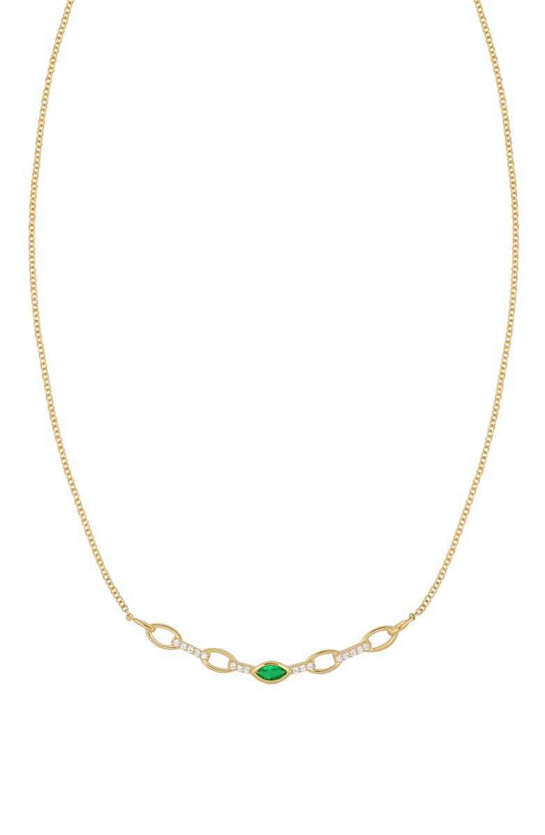 Bony Levy El Mar Diamond & Emerald Pendant Necklace, Main, color, 18K Yellow Gold