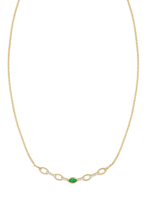El Mar Diamond & Emerald Pendant Necklace (Nordstrom Exclusive)