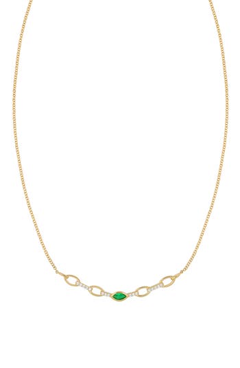 Bony Levy El Mar Diamond & Emerald Pendant Necklace In 18k Yellow Gold