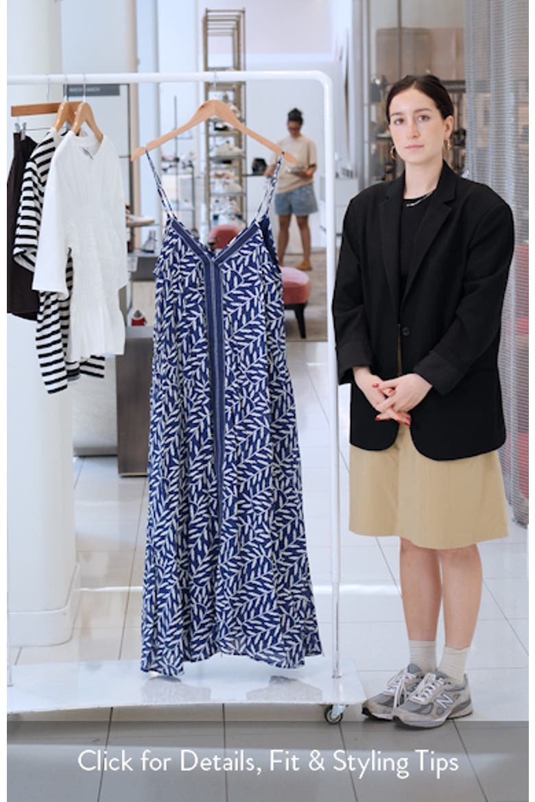 Leaf Print Contrast Detail Shift Dress video
