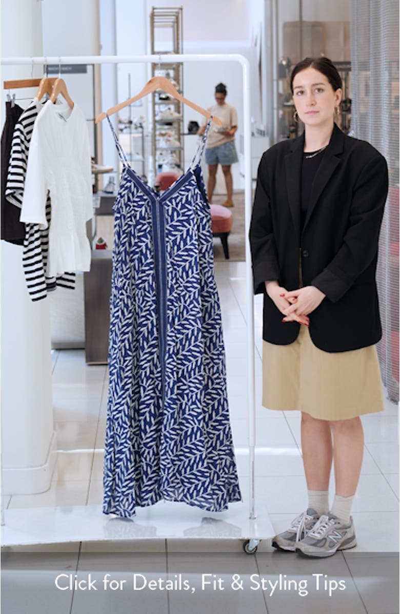 Leaf Print Contrast Detail Shift Dress, sales video thumbnail