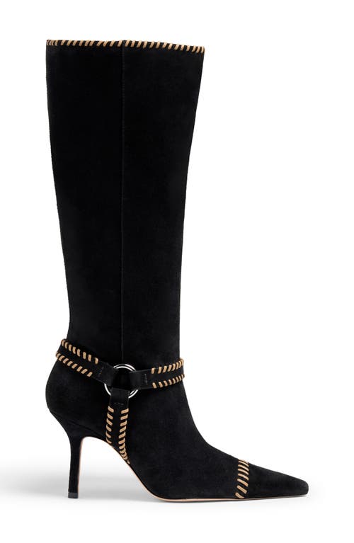 Cinq À Sept Whipstitch Knee High Boot In Black