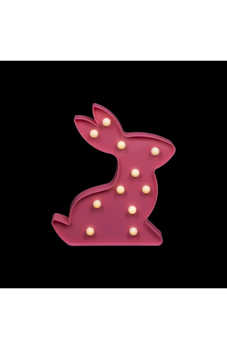 Northlight 9.5" LED Lighted Pink Easter Bunny Marquee Wall Sign, Main, color, Pink