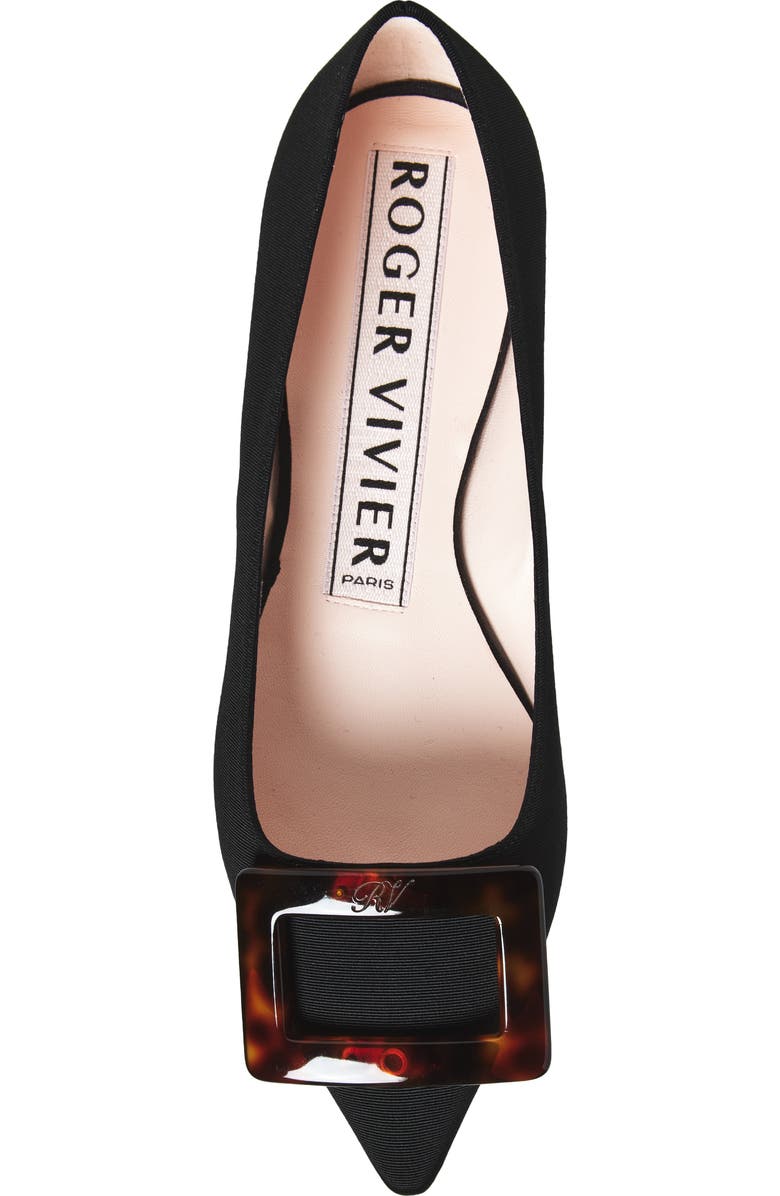 Roger Vivier Gommettine Pointed Toe Flat, Alternate, color, Nero