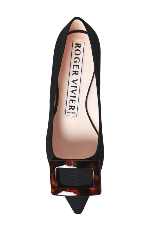Roger Vivier Gommettine Pointed Toe Flat In Black