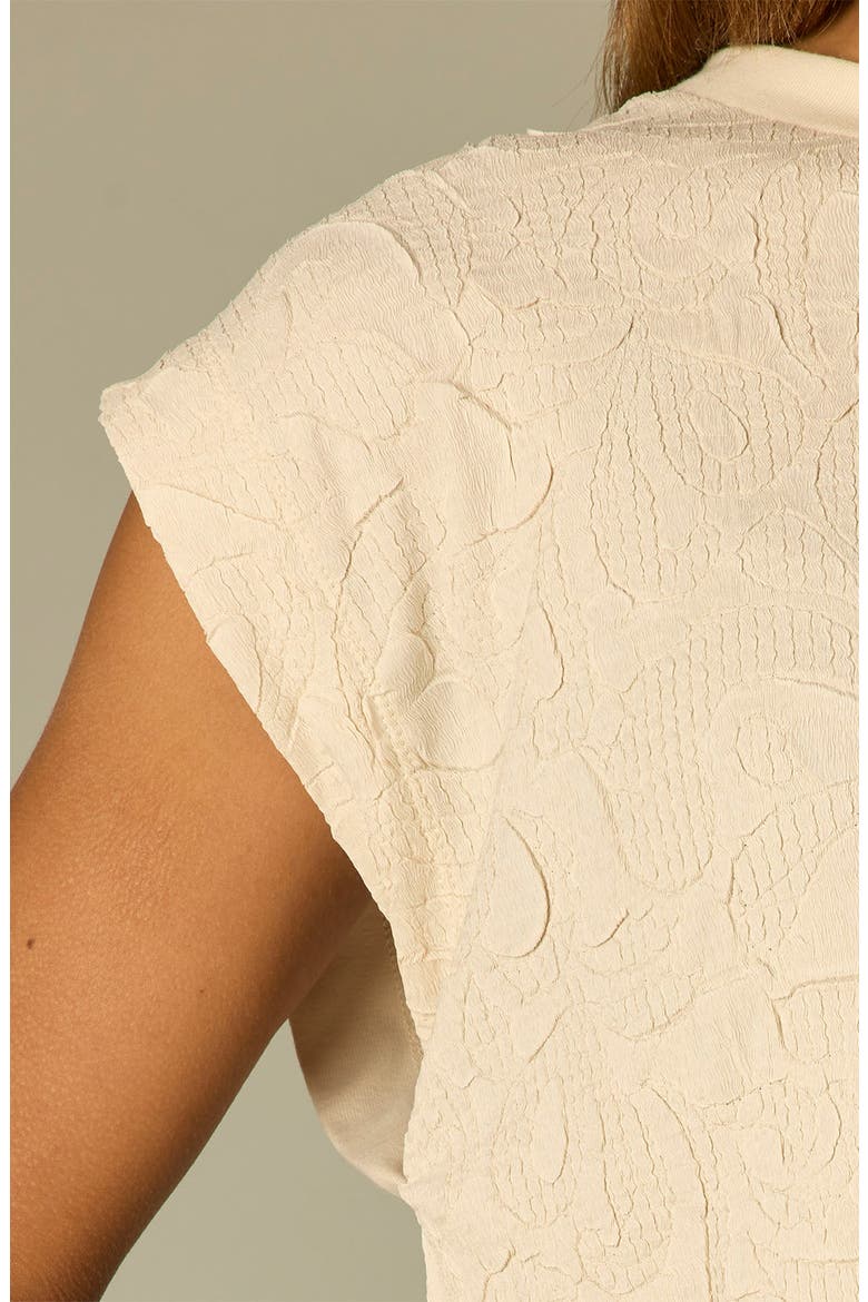 Texture Mixed Media Top, Alternate, color, ECRU