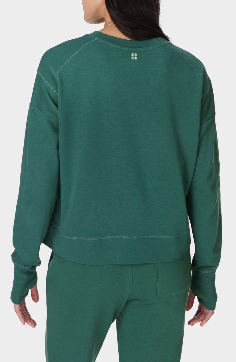 Sweaty Betty After Class Crop Sweatshirt, Alternate, color, Glade Green
